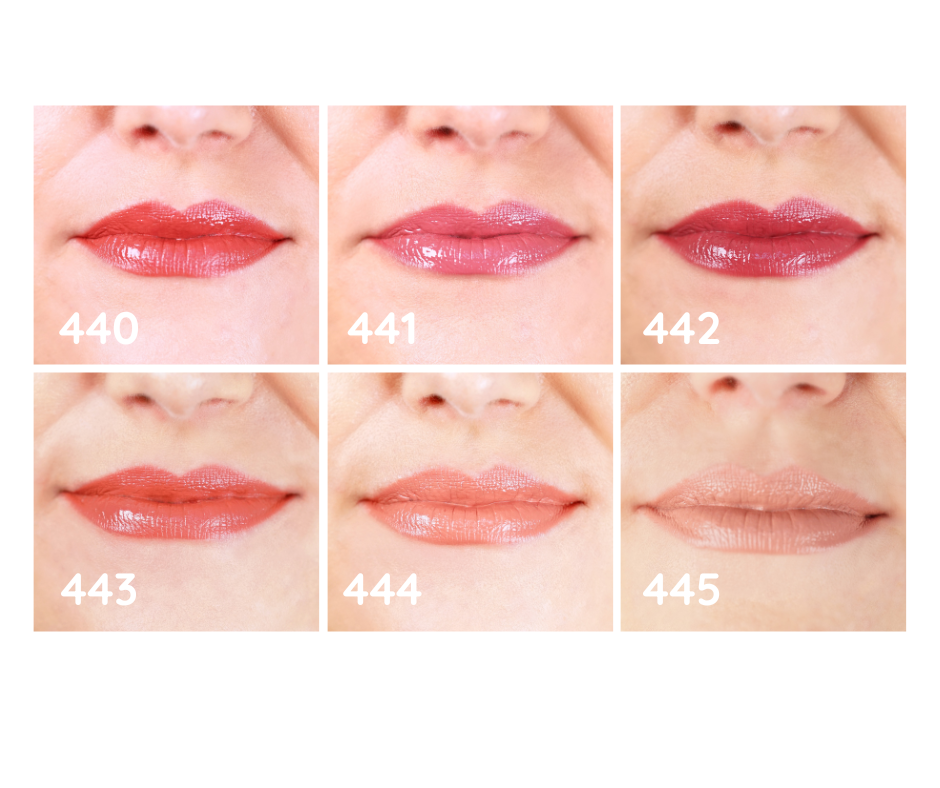 Lip Ink Shades 440-445 Visualised